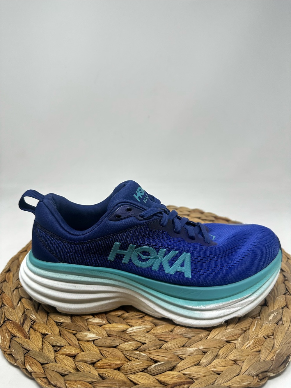 HOKA ONE Bondi 8 Running Shoes Blue Size 7 Women's